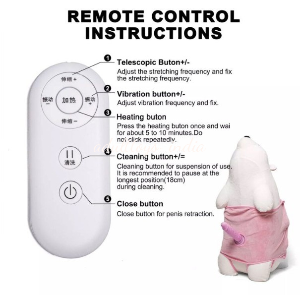 Discreet Dildo Polar Bear Pillow Remote Control Sex Machine For Women - Image 7