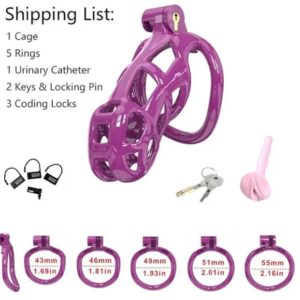 Purple Cobra Standard Chastity Kit With Pink Pussy Urethral Catheter