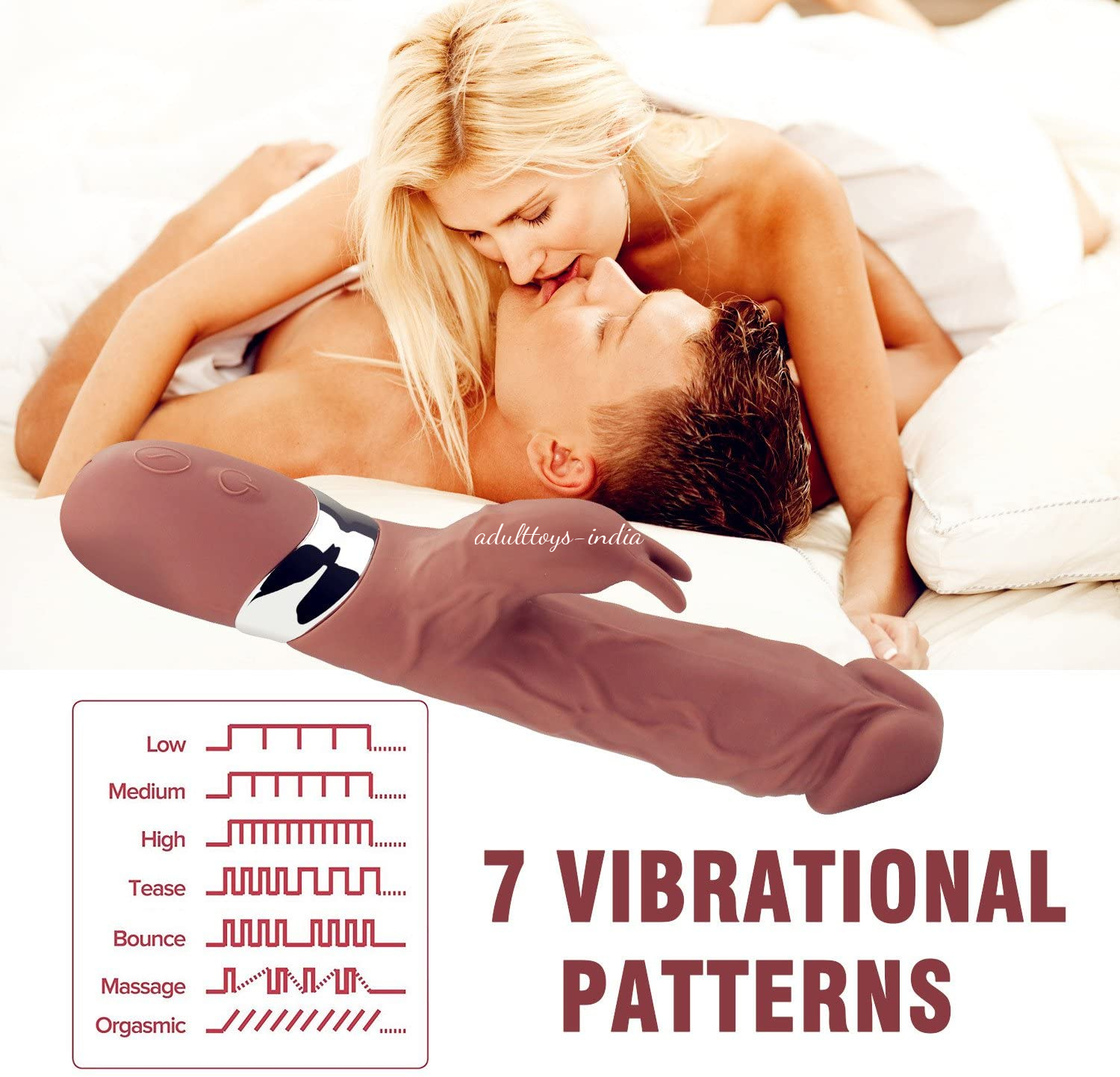 Coffee Brown Rechargeable Silicone Rabbit Vibrator - Image 6