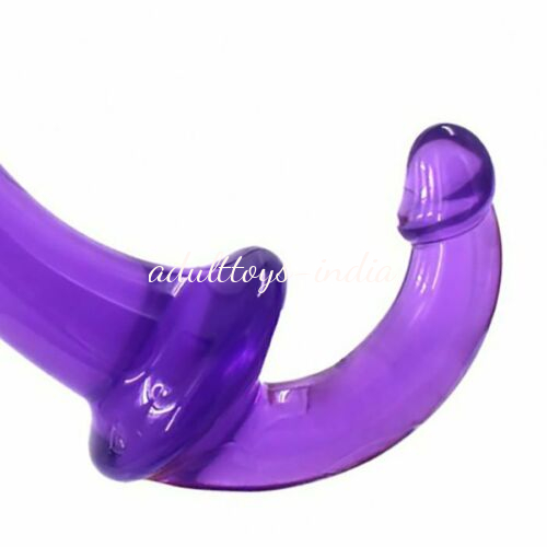 Double Headed Strapless G Spot Penis dildo Double Ended For Couple | Purple - Image 3