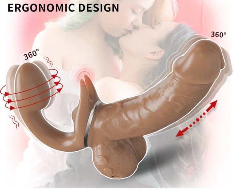 Dual Ended Strapless Dildos For Lesbian Sex Machine Clitoris Vibrator India - Image 7