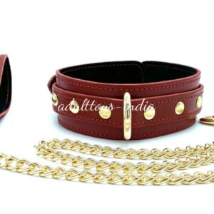 Hand Made 7 Piece Bondage Set Leather BDSM Restraints for Submissive-Tango Red