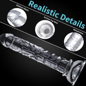 5.7 Inches Crystal Clear Beginners to Advanced Users Anal Dildos with Strong Suction