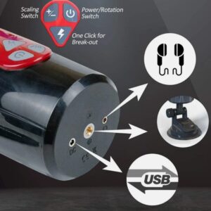 New Dark Knight Adjustable 3 Telescopic 7 Rotating Male Masturbator-Red