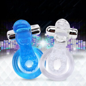 Mouth Tongue Vibrating Cock Ring in Blue Color