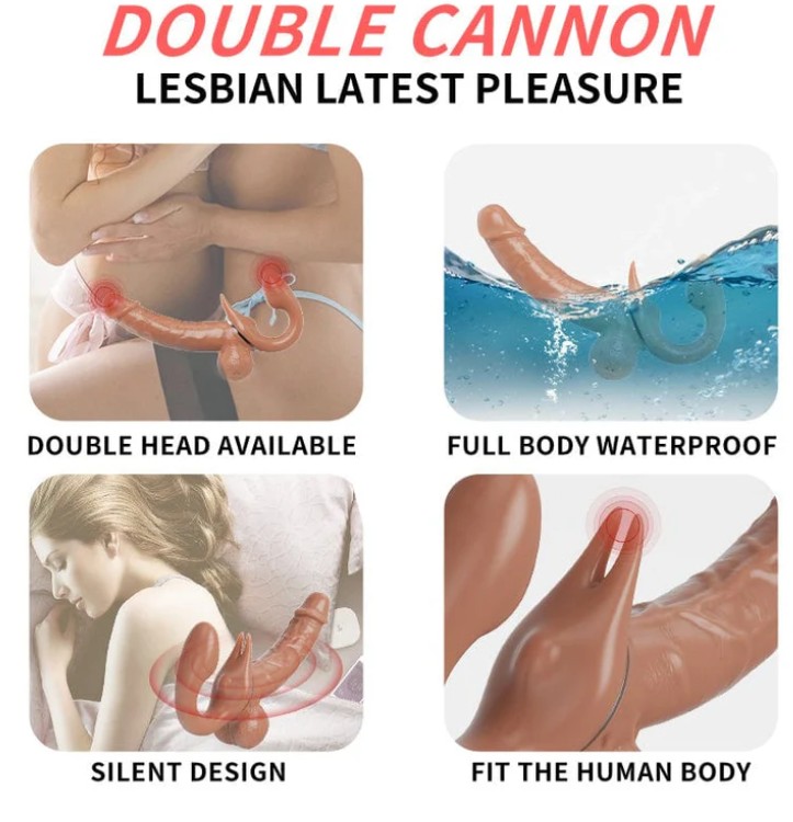 Dual Ended Strapless Dildos For Lesbian Sex Machine Clitoris Vibrator India - Image 2