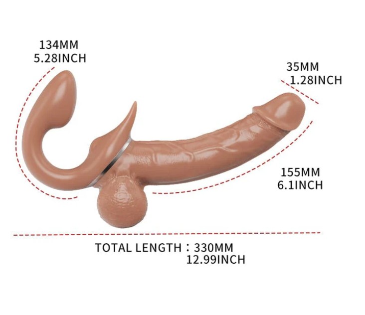 Dual Ended Strapless Dildos For Lesbian Sex Machine Clitoris Vibrator India - Image 6