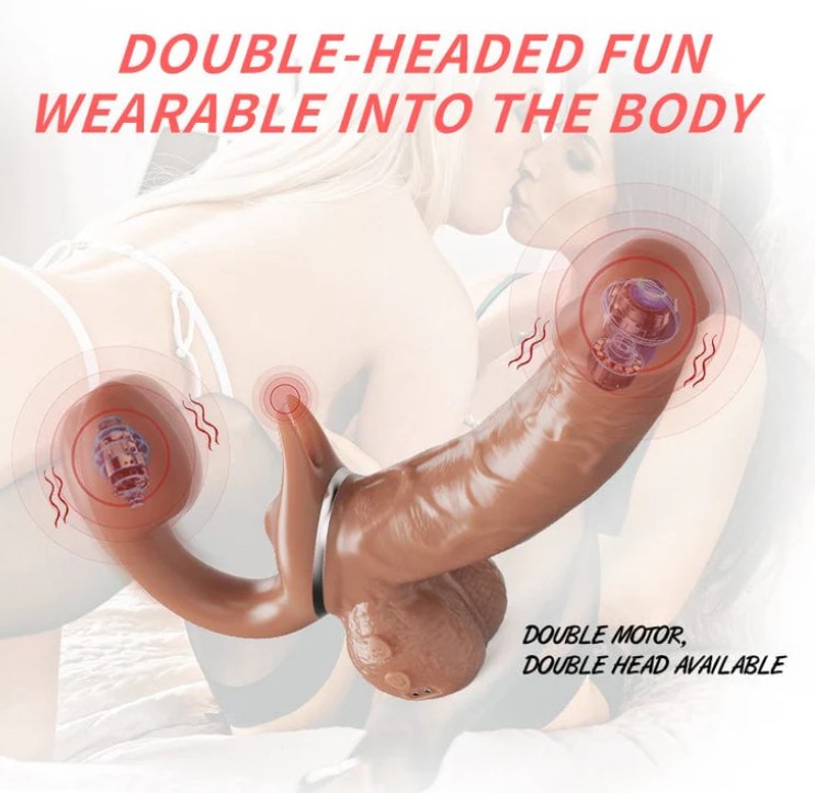 Dual Ended Strapless Dildos For Lesbian Sex Machine Clitoris Vibrator India - Image 3