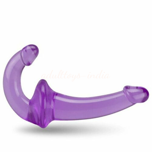 Double Headed Strapless G Spot Penis dildo Double Ended For Couple | Purple - Image 2