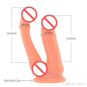 Double Penetration Dildo Vibrator for Women -Flesh Color