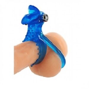 Mouth Tongue Vibrating Cock Ring in Blue Color