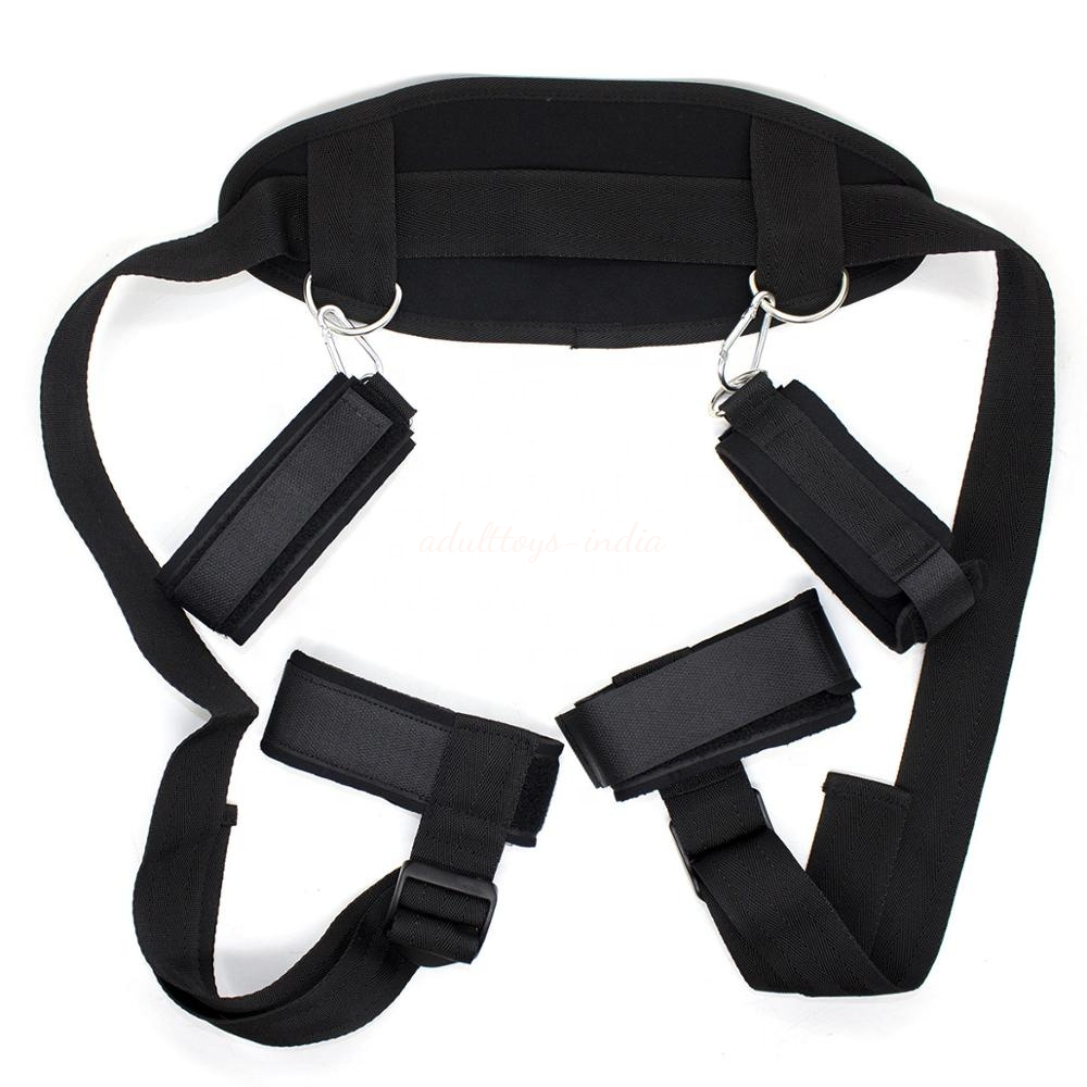 Black Adjustable Bondage Slave Restraint Kits 4 Way Handcuffs Ankle Binding For Women - Image 3