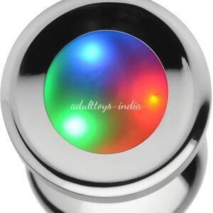 A Sparks Light Up Rainbow LED Aluminum Anal Plug India -Small