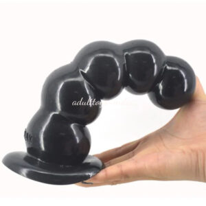 5 solid Balls Extra Large Big Size Black Anal Buttplug for Men Women