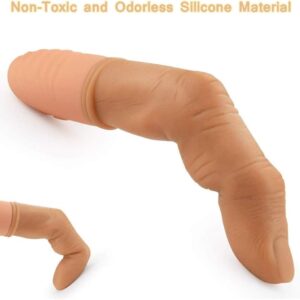 Real Feel Finger Dildo with Auto Heating G-Spot Vibrator Women