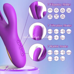 1 In 3 Flapping Rabbit Vibrator For Women -Purple
