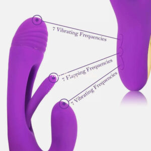 1 In 3 Flapping Rabbit Vibrator For Women -Purple