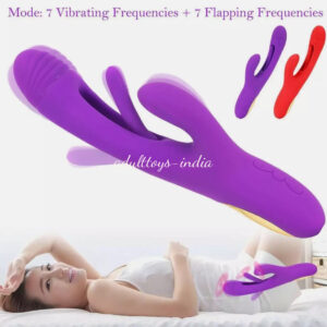 1 In 3 Flapping Rabbit Vibrator For Women -Purple