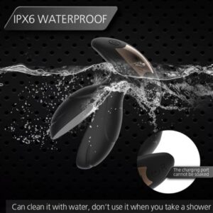 Electric Shock Two Flaps Vibrating Anal Plug Prostate Massager Sex Toys Black