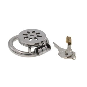 Unique Design Flat Stainless Steel Chastity Lock Male Cage Chastity Device(50mm)