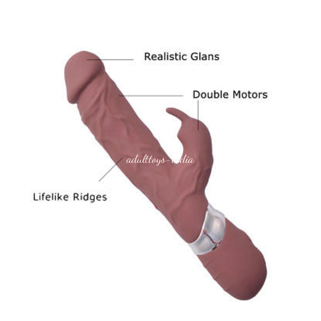 Coffee Brown Rechargeable Silicone Rabbit Vibrator - Image 2