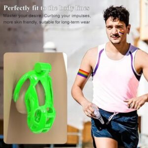Green Cobra Small 3D Printed Chastity Kit With Urethral with 5 Sizes Breathable Rings