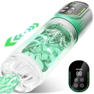 Green Licking Oral Thrusting Rotating Vibrating Suction Penis Stroker Blowjob sex Machine For Men