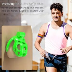 NUB Green Cobra Male Chastity 3D Printed Cage Kits 5 Sizes Breathable Rings with Pussy Catheter