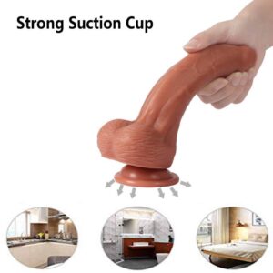 Foreskin Uncut Dual Layered Silicone Realistic Penis Dildo 8 inches