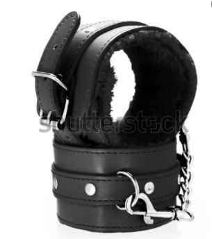 Black SM Bondage Sex Leather Handcuffs Best Quality - Image 2