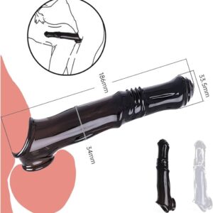 7cm Extender Black Horse Cock Sleeve For Men