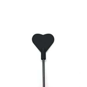 Black Stick with Black Heart Tip Luxury BDSM Spank Paddle