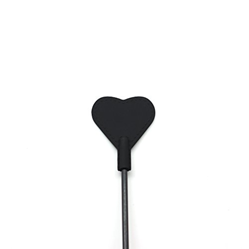 Black Stick with Black Heart Tip Luxury BDSM Spank Paddle - Image 4