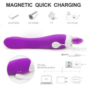 3 In 1 Automatic Licking And Sucking Pussy Pump Adult Toy 7 Vibration+Heating Purple