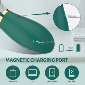 Hot Rechargeable Green Nipple Sucking and Licking Clitoral Stimulator