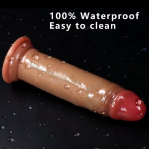 18cm Realistic Silicone Sliding Foreskin Dildo Penis Strong Suction Cup Sex Toys for Woman