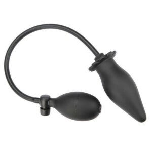 Black Inflatable Air Filling Anal Butt Plug With Pump For Men And Women