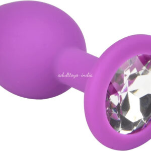 Latest Jewelled Silicone Butt Plug Purple