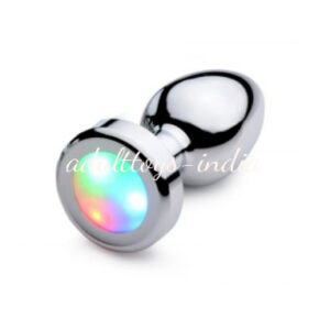 A Sparks Light Up Rainbow LED Aluminum Anal Plug India -Small