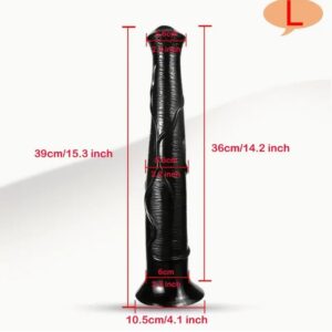 39 cm Black Super Large Realistic Horse Dildo with Strong Suction Cup
