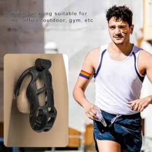 Black King Cobra Standard 3D Printed Bondage Chastity Kit With Urethral with 5 Sizes Breathable Rings