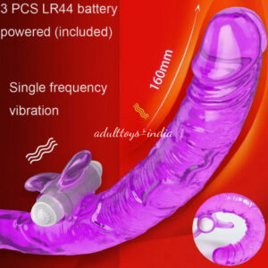 Double Ended Jelly Vibrating Dildo Long Dong Dual Penetration Anal Sex Men and Women and Lesbian