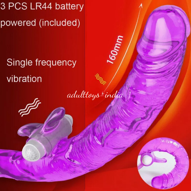 Double Ended Jelly Vibrating Dildo Long Dong Dual Penetration Anal Sex Men and Women and Lesbian - Image 2