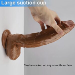 12inch Long Silicone Realistic Huge Dildo Cock Suction Cup Women Sex Toys -Brown