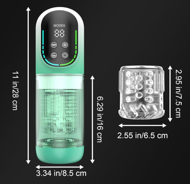 Green Licking Oral Thrusting Rotating Vibrating Suction Penis Stroker Blowjob sex Machine For Men - Image 8