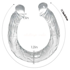 15.7 Inches Crystal Jelly Double-Sided Dildo Penis Super Long Realistic Lesbian Girls Sex Toys India