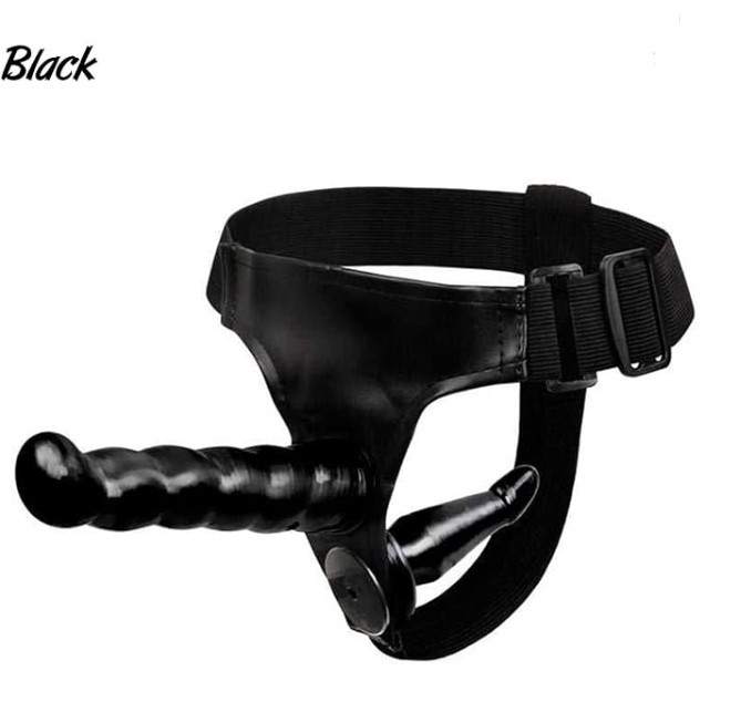 Wearable Double Penis Dildo Strap On Harness Lesbian Gay Black Colour Special Edition - Image 4