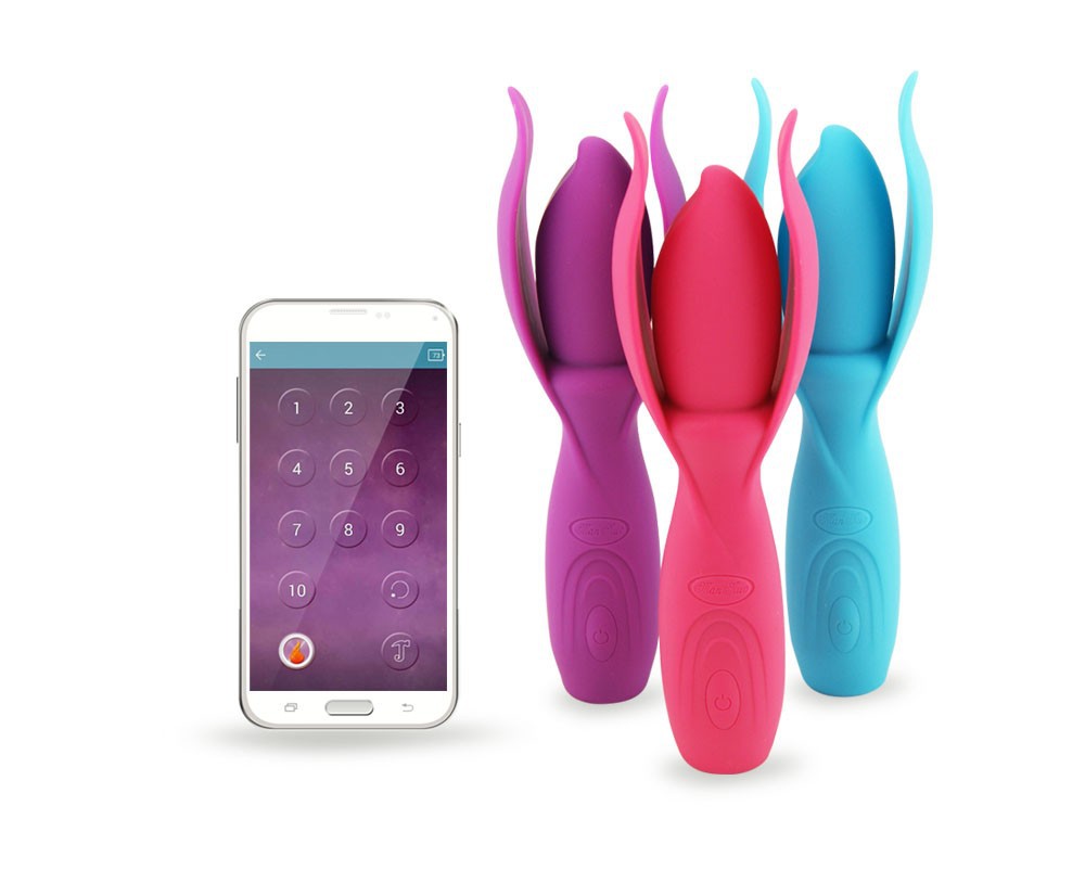 APP Control Lotus Wand Vibrating Rechargeable Massager Tani APP Base Smart Sex toy