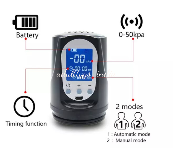 1 In 2 Grade Pussy Cap With LCD Display Penis Growth Enlarge Pump For Men - Image 3