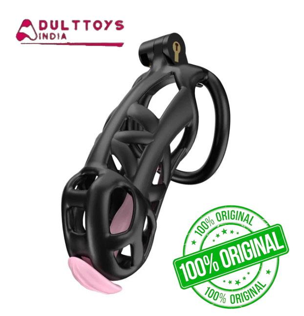 Maxi Black King Cobra 3D Printed Bondage Chastity Kit With Urethral 5 Sizes Breathable Rings